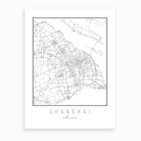 Shanghai China Street Map Art Print