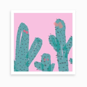 Pink Cactus Art Print
