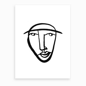 Faces 8 Line Art Print