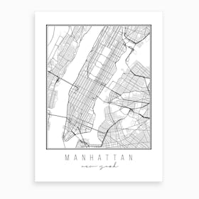 Manhattan New York Street Map Art Print