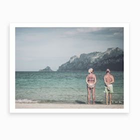 Old Couple On The Beach Art Print