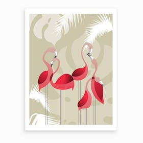 Flamingoes Art Print