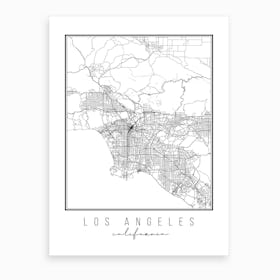 Los Angeles California Street Map Art Print