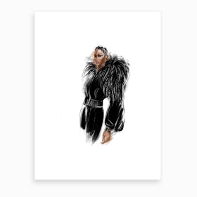 Girl In Black Art Print