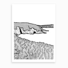 Aberdaron Cliffs Art Print
