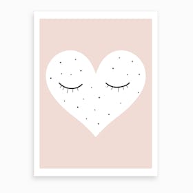 Sleepy Heart Rosé Art Print