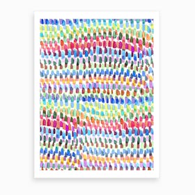 Artsy Strokes Stripes Colorful Art Print