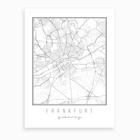 Frankfurt Germany Street Map Art Print
