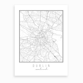 Dublin Ireland Street Map Art Print