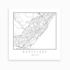Barcelona Spain Street Map Art Print