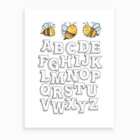 Bee Alphabet Art Print