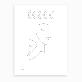 Rest On Shoulder Line Art Print