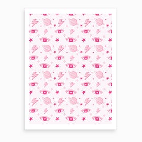 Pink Cosmic Girl Art Print