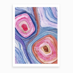 Agate Inspired Watercolor Abstract 4 Art Print