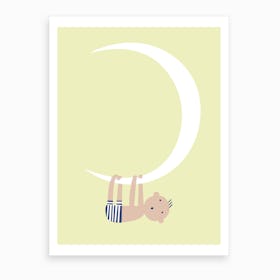 Baby On The Moon Art Print
