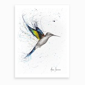 Happy Hummingbird  Art Print