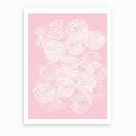Radial Block Print In Pink Art Print