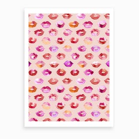 Sweet Kisses Pink Lips Art Print