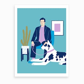 Man With Dog Art Print
