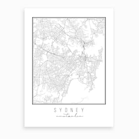 Sydney Australia Street Map Art Print