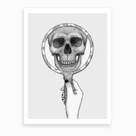 Skull In The Mirror Art Print