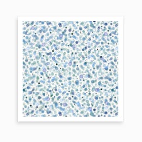 Cosmic Bubbles Blue Square Art Print