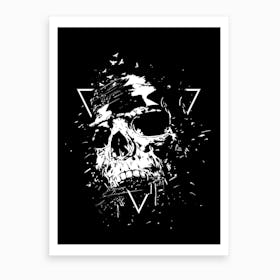 Skull X Black And White Art Print