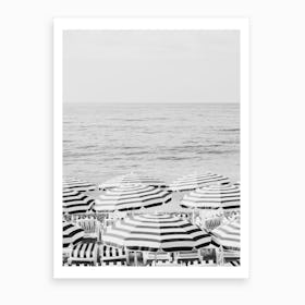 French Riviera Black And White Art Print