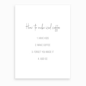 How To Make Iced Coffee Art Print