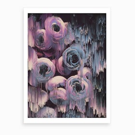 Floral Glitches Art Print