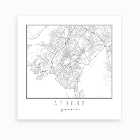 Athens Greece Street Map Art Print