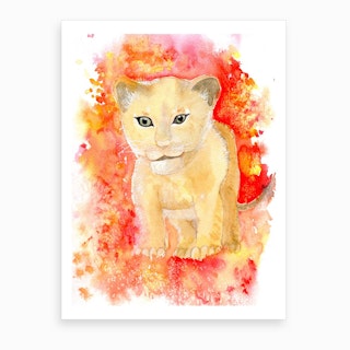 Lion Cub Splash Art Print
