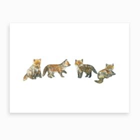 Fox Cubs Art Print