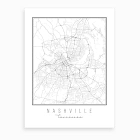Nashville Tennessee Street Map Art Print
