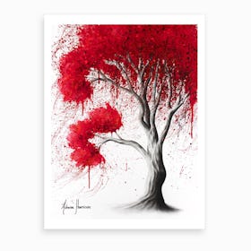 Scarlet Fall Tree Art Print