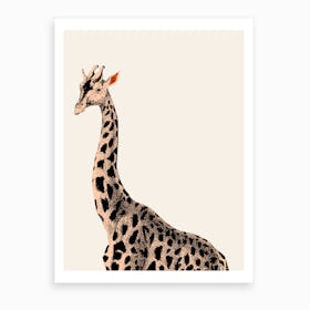 Orange Giraffe Art Print