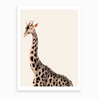 Orange Giraffe Art Print