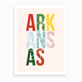 Arkansas The Natural State Color Art Print