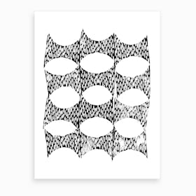 Arches Block Print In Black And White Art Print