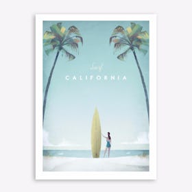 Surf California Art Print