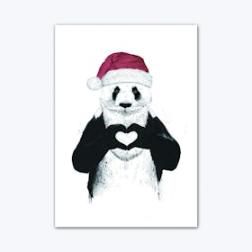 Santa Panda Art Print