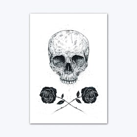 Skull N Roses Art Print