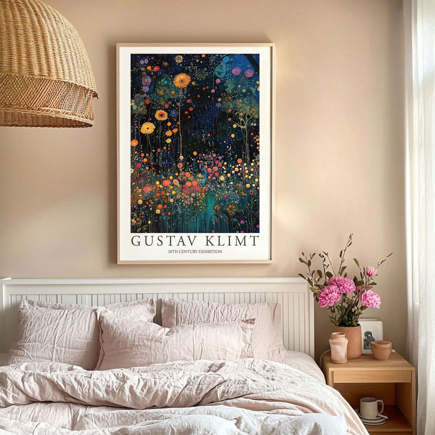 Gustav Klimt Print Night Garden Klimt Poster Klimt Exhibition Poster Painting Flower Garden Poster