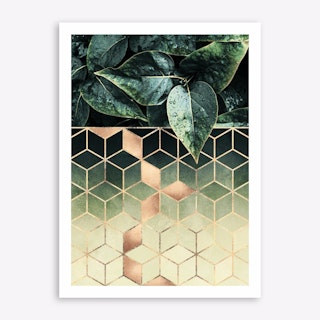 Leaves And Cubes 2 Art Print