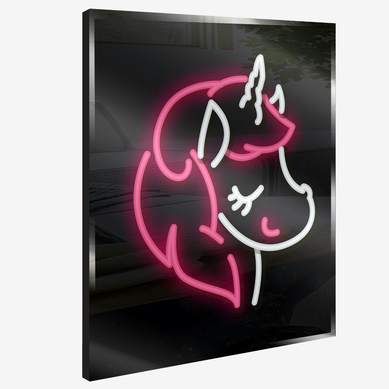 Rectangular Led Neon Sign Pink Unicorn By Madaboutneon Fy 4119