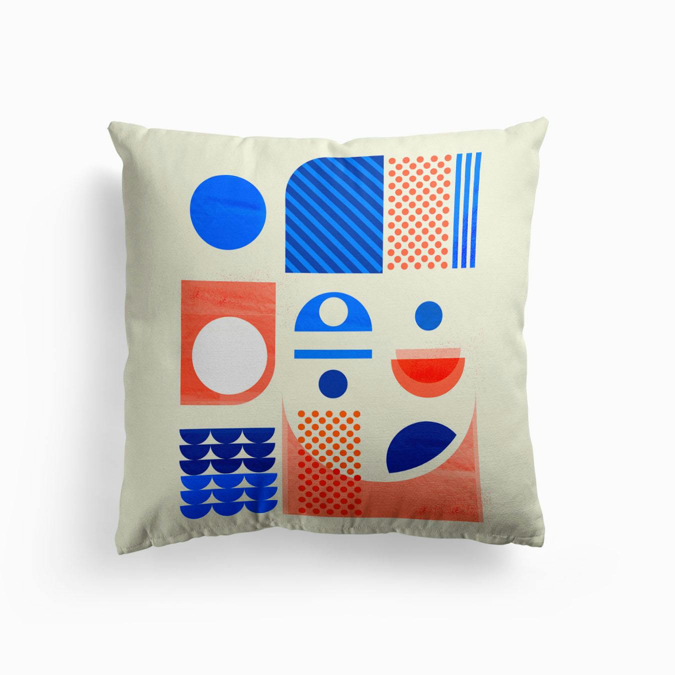 Mid Century Abstract 1 Cushion by Mid Century Modern Blue Square Throw