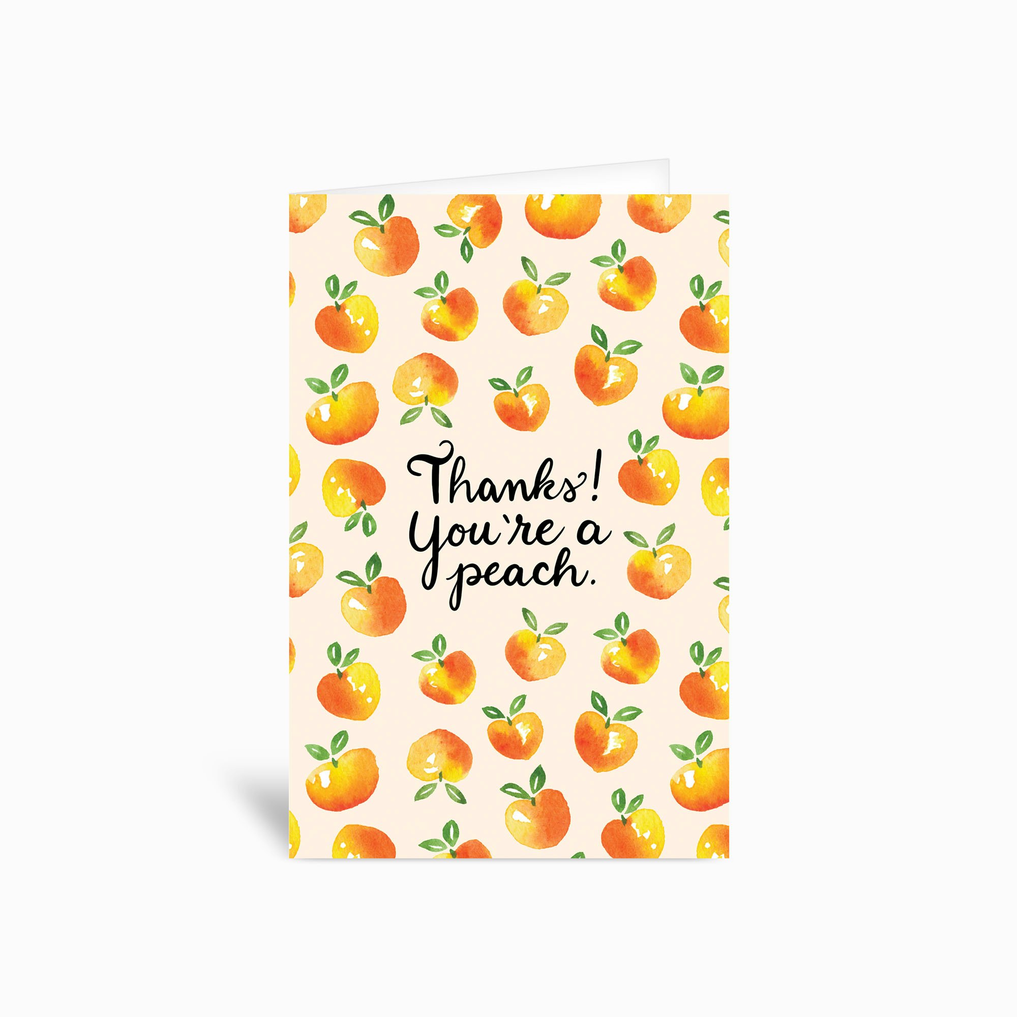 Thanks Youre A Peach Card 4x6 Greetings Card by Katie Perez - Fy