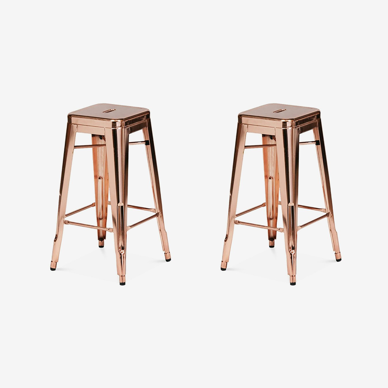 Industrial Bar Stool, Copper, Without Back Rest, Set of 2 by Ciel Fy