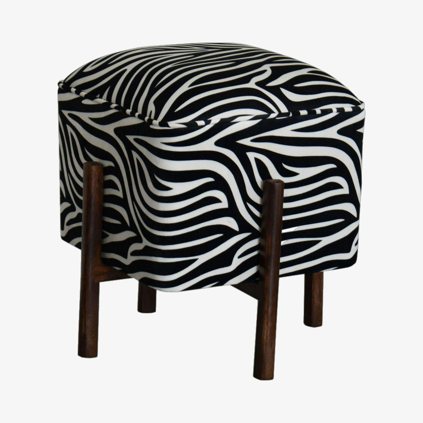 Zebra Print Footstool by Artisan Furniture Fy