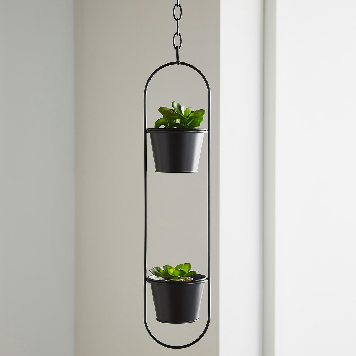 Small Duo Black Hanging Plant Holder by Native Lifestyle Fy